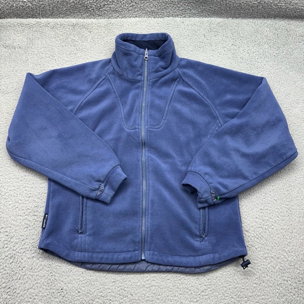 Columbia SL7144 Vintage Womens Medium Blue Full‎ Zip Fleece Jacket Activewear